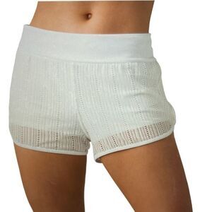 PRANA Women’s Two Beach Cover Up Shorts White Size Medium